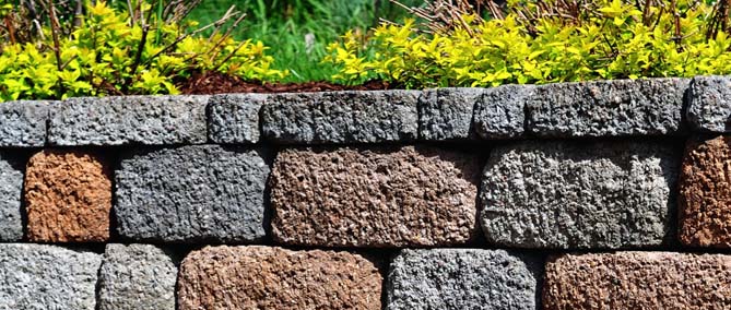 Retaining wall and patio